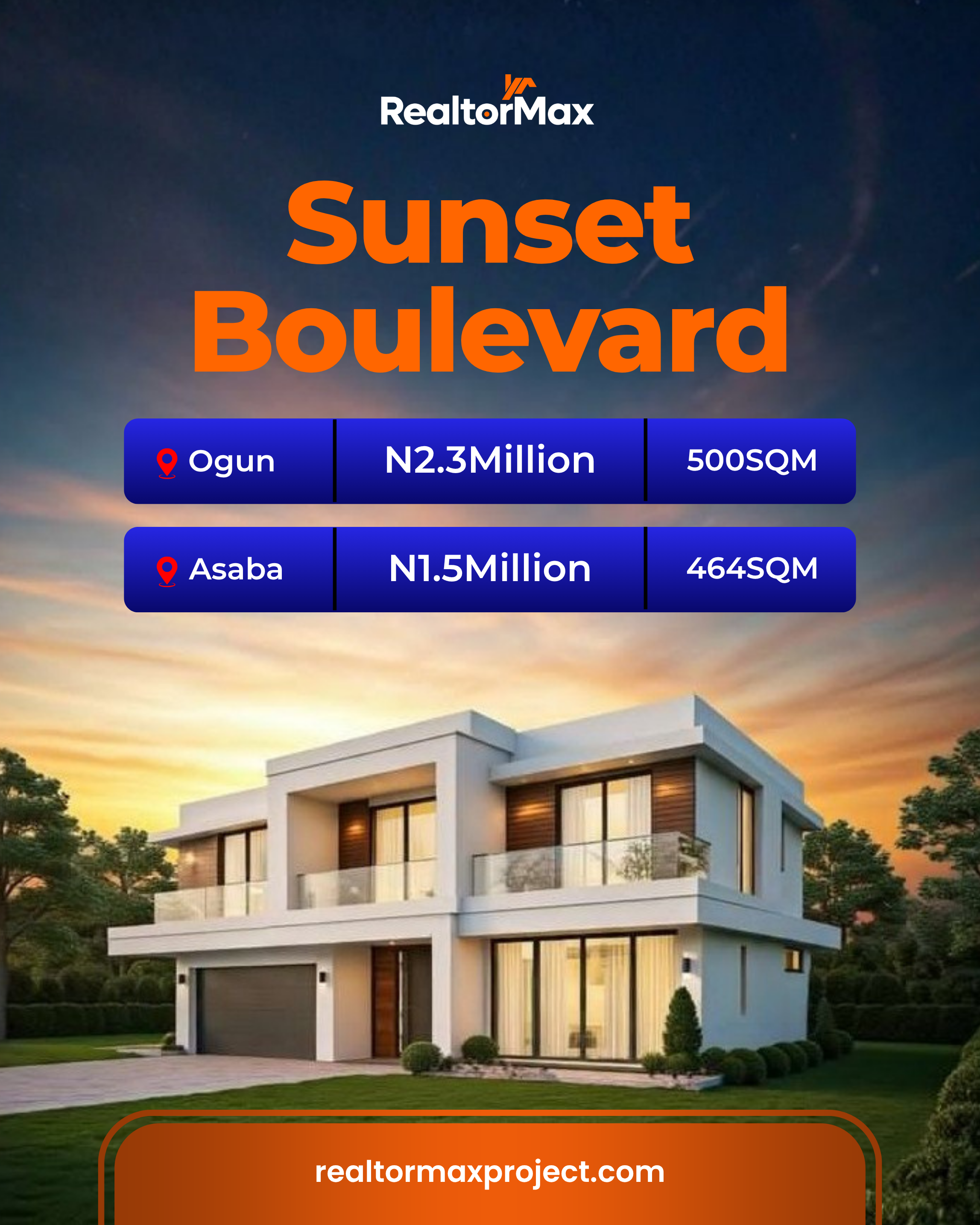 SUNSET BOULEVARD, OWODE - N1.8M/500Sqm